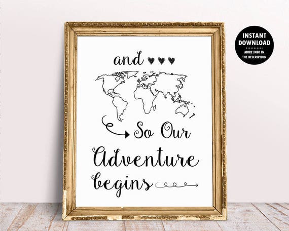 Adventure Wedding Sign Printable Wedding Decor Love Sign Map