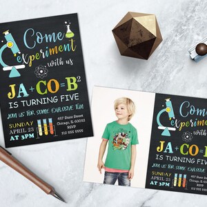 Science Party Invitation, Boy Science Birthday, Science Party printable, Science Experiment, Mad Scientist Invitation Science Lab Party 1022