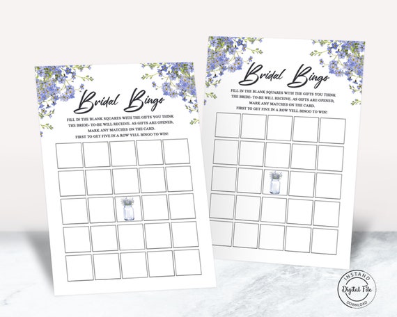Bingo Bridal Shower Game, Floral Brunch with the Bride Party Game, Blank Bingo Cards, Bridal Luncheon Printable Floral Bingo Game 1048 Il_570xn