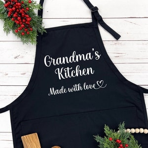 Personalized Grandma&#39;s Kitchen Apron, Cooking, Baking, Nana&#39;s Kitchen, Christmas Gift, Gifts, Women, Apron Gift - FREE FAST SHIPPING