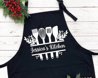 Personalized Apron for Women, Ladies Apron, Kitchen Apron, Baking, Nana's Kitchen, Christmas Gift, Gifts, Apron Gift - FREE FAST SHIPPING
