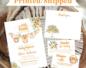 A Little Cutie in on the way Baby Shower Invitation, Cutie Baby Shower Invitation, Gender Neutral Baby Shower, PRINTED 5X7 with envelopes