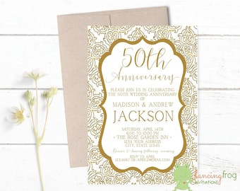 50th anniversary invitation etsy