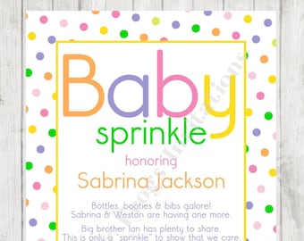 Gender Neutral Baby Sprinkle Invitations - Printed Baby Spinkle Invitation by Dancing Frog Invitations