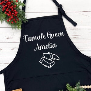 Personalized Tamale Queen Apron, Cooking, Baking, Tamale, Kitchen, Christmas Gift, Gifts, Women, Apron Gift - FREE FAST SHIPPING