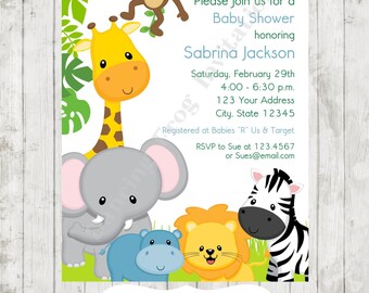 safari baby shower invitation etsy
