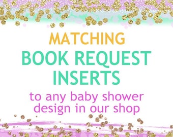 Matching book request inserts to ANY baby shower invitation design in our shop - Matching book request inserts, Set of 10