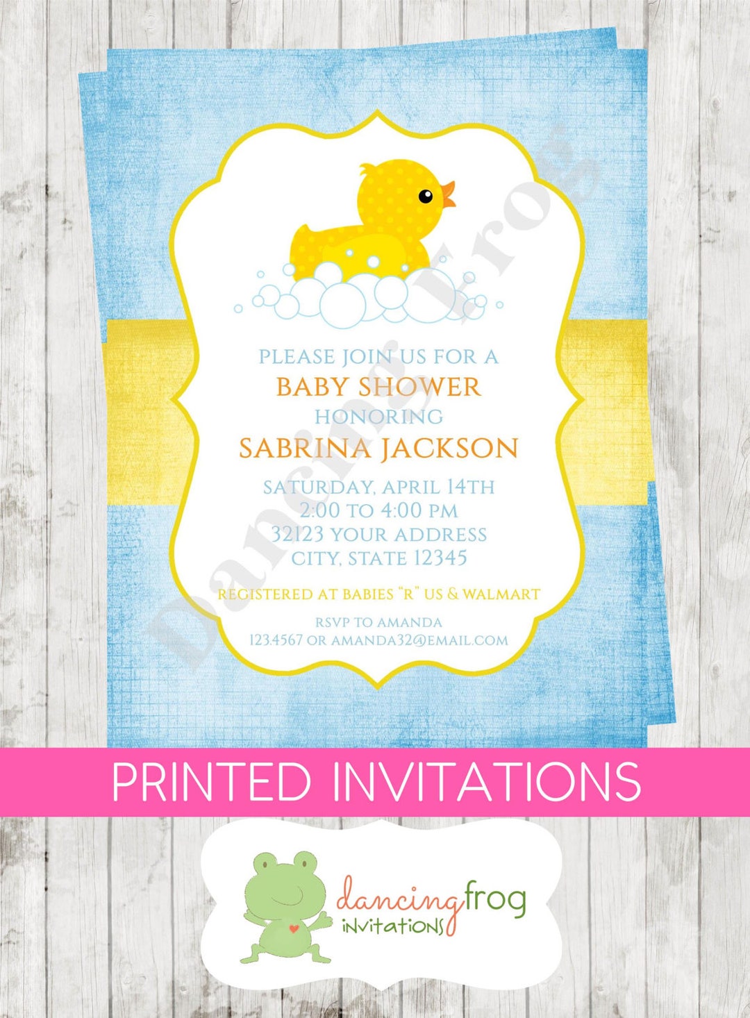 Rubber ducky baby shower invitations walmart 2025