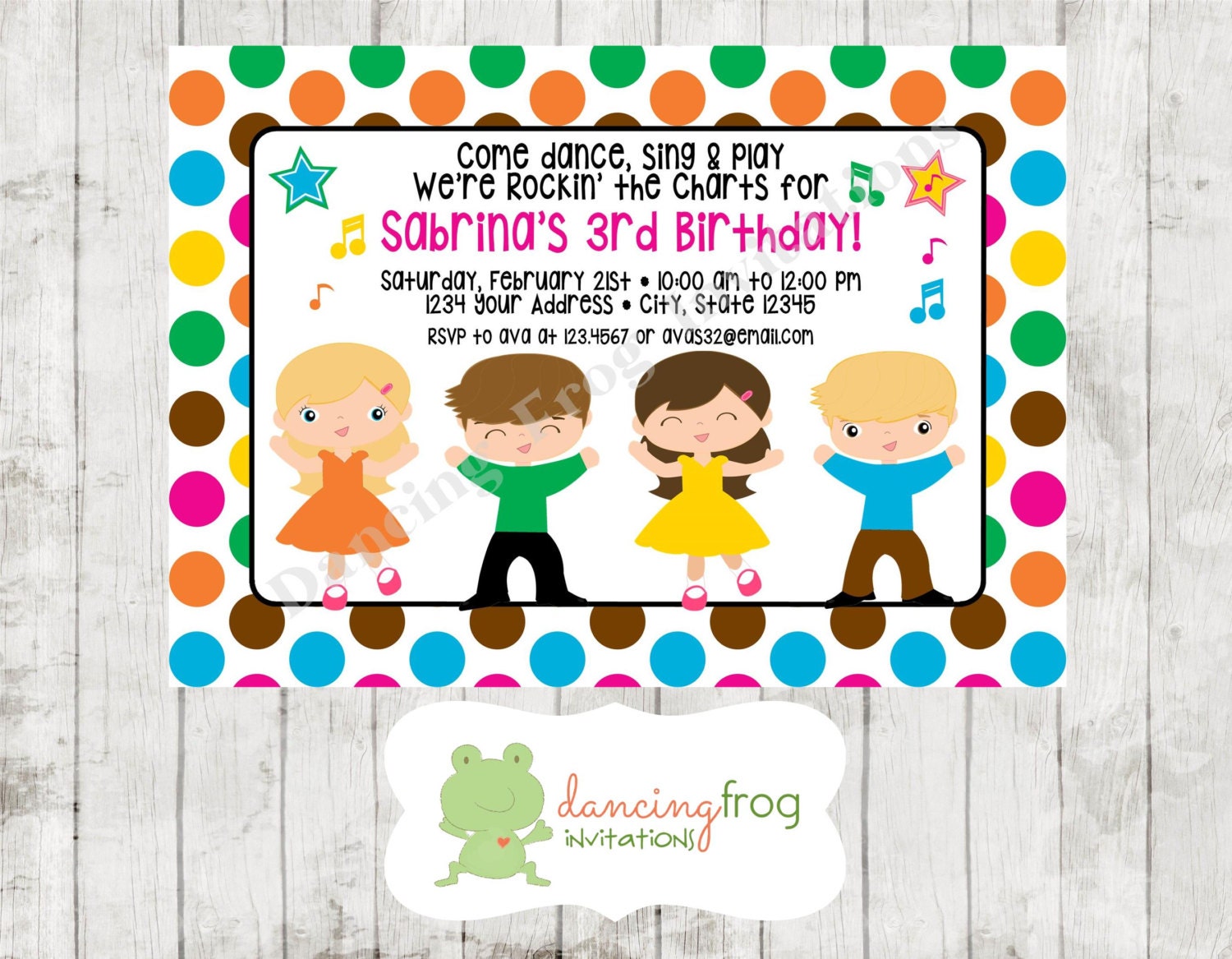 Dance party birthday invitation printed dance party etsy