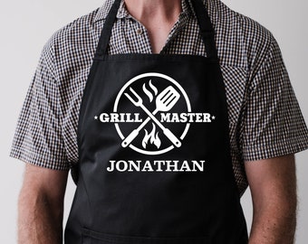 Mens Apron, Personalized Grill Master Apron, Cooking, Grill Master, Christmas Gift, Gift, Men, Women, Apron Gift - FREE FAST SHIPPING