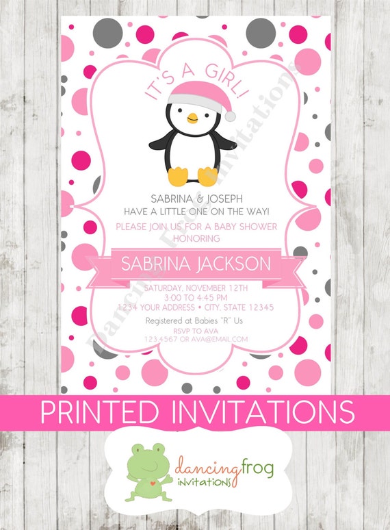 Baby Animal Penguin Baby Shower Invitations By Cass Loh Minted