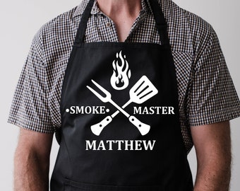 Mens Apron, Grill Master, Smoke Master, Pit Master, Christmas Gift, Gift, Men, Women, Apron Gift - FREE FAST SHIPPING