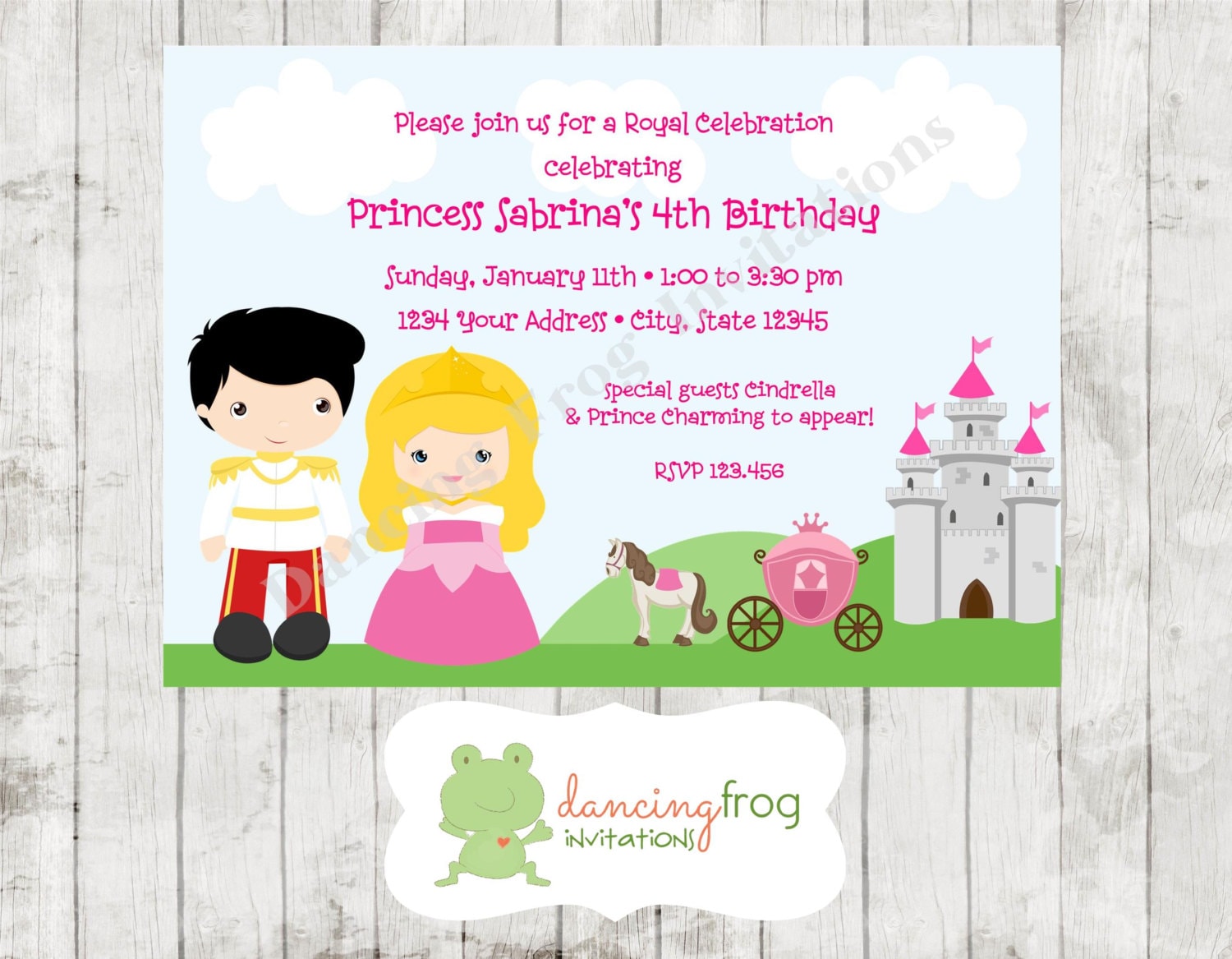 Princess And Prince Birthday Invitation Printed Birthday Etsy