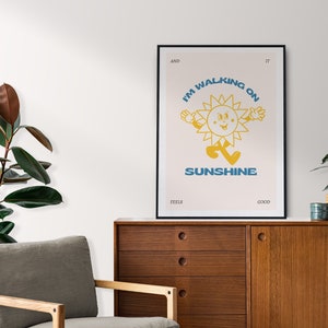 Retro Sun Print, 70s wall art, Trendy Print, Printable Wall Art, Digital Download, Wall Decor, Large Printable Art, Downloadable Prints