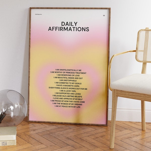 Aura Poster, Daily Affirmations Prints, Aesthetic Room Poster, Positive Poster, Trendy Dorm Poster, Self Care Poster, selfhealjourney