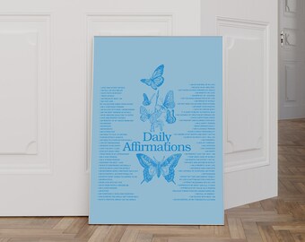 Blue Poster Uplifting Quotes Quote Print, Dorm Room Decor, Digital Download Print, Wall Decor ...