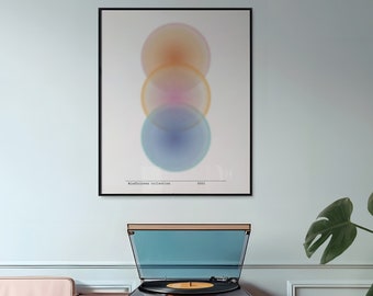 Lámina artística con degradado de aura, decoración para el hogar estilo años 70 (arte mural imprimible)