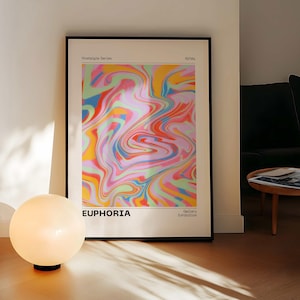 Poster Aura, Poster con sfumatura retrò, Sfumatura granulosa, Poster con affermazioni, Sfumatura Aura retrò, Arredamento estetico per la stanza, Arredamento psichedelico per la casa