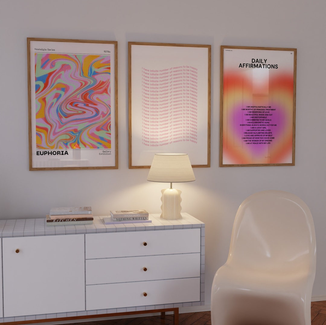 Aura Poster, Retro Gradient Poster, Grainy Gradient, Affirmation Poster ...