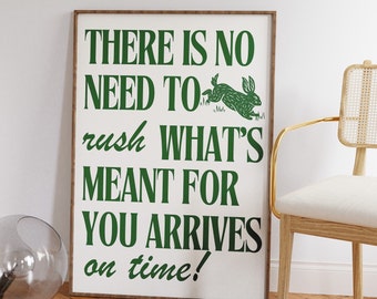 Green Retro Quote Poster: Dorm Room Wall Decor (Digital Download)