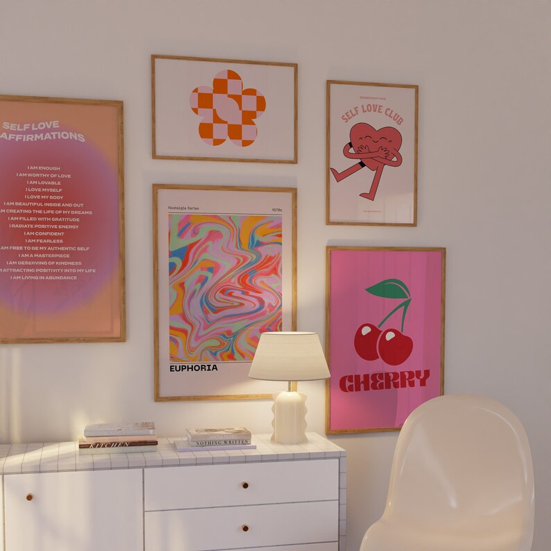 Aesthetic Room Decor Retro Wall Art Trendy Wall Art 70s Etsy