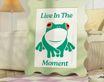Retro Wall Art, Aesthetic Posters, Frog Print, Frog Gifts, Retro Print, Printable Wall Art, Frog Aesthetic, Positivity Print, Digital Print
