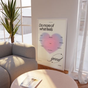 Affiche Aura rose, imprimé dégradé rose, dégradé granuleux, affiche positive, art mural tendance, art esthétique mignon, décor de salle de collège, numérique