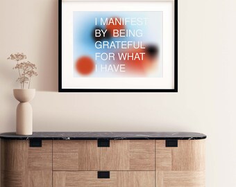 Aura Poster, Poster Aesthetic, Aura Print, Affirm Poster, Manifestation Art, 70s Home Decor, Gradient Art, Spiritual Art, Printable Wall Art