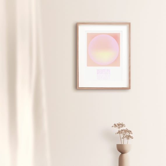 Meditation Print | Mindfulness Poster | Gradient Wall Art| Aura Poster | Gradient Art | Digital Download