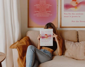 Aura Poster, Trendy Wall Art, Retro Gradient Poster, Affirmation Poster, Retro Aura Gradient, Aesthetic Room Decor, Set of 2