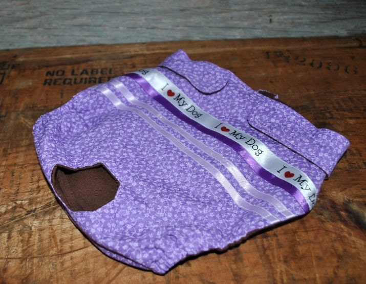 Dog Diaper. Dog in Season Diaper. Dog Panty. Purple Vintage Etsy