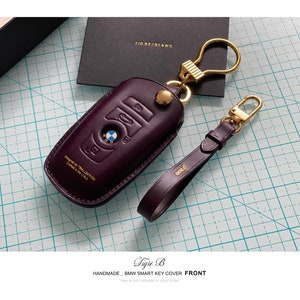 Bmw handmade leather key cover, BMW smart key case, BMW key cover, Key Holder, Key Leather Case,BMW Key Cover