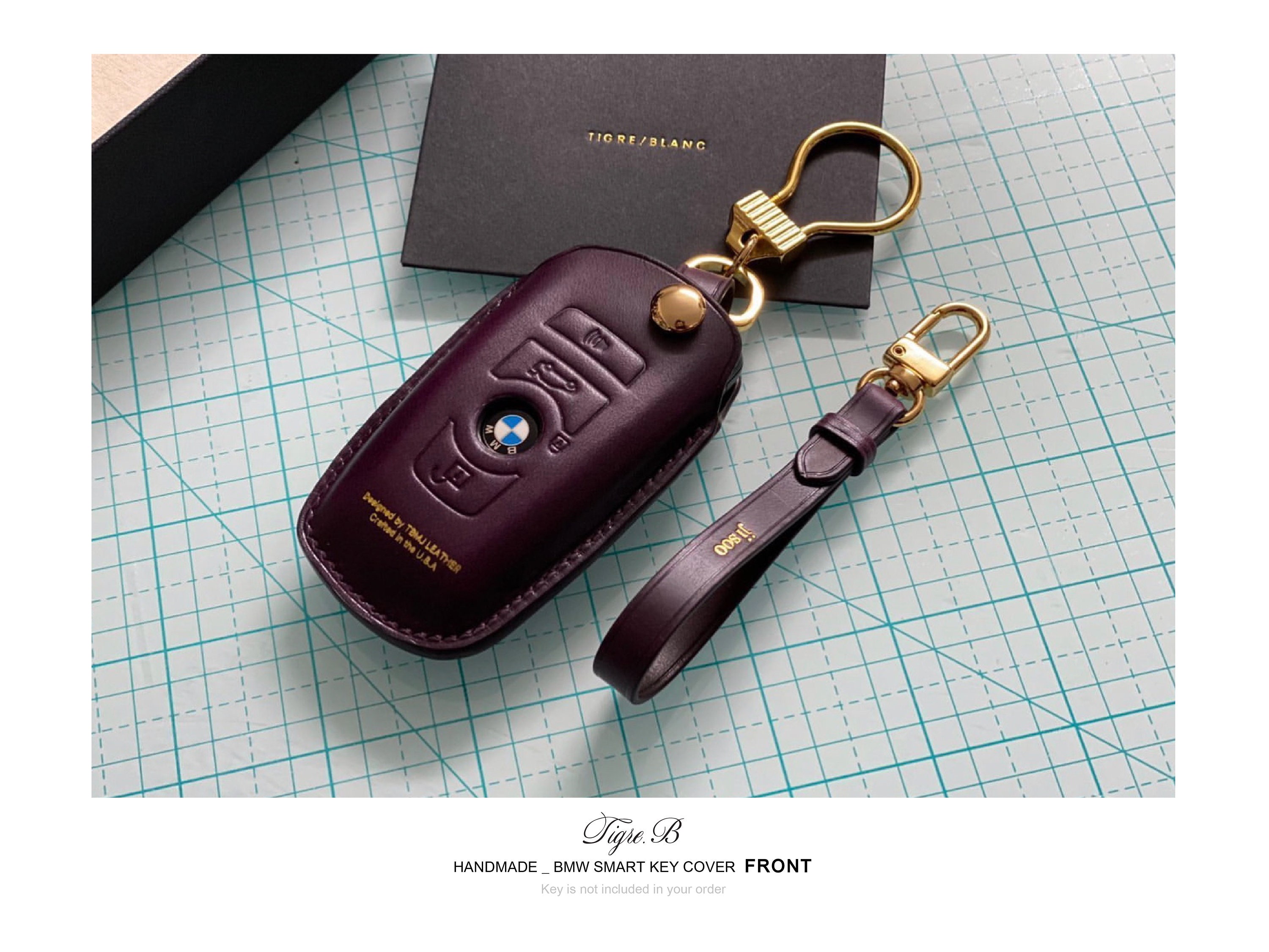 Funda de cuero para llave BMW hecha a mano, funda para llave inteligente BMW, funda para llave BMW, llavero, funda de cuero para llave, funda para llave BMW