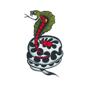 Traditional tattoo art painting print snake