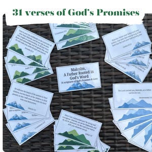 Cartes bibliques personnalisées pour la fête des pères pour papa, cadeau des versets bibliques des promesses de Dieu pour papa, cadeau chrétien pour la fête des pères, cartes religieuses