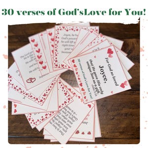 Cartes bibliques personnalisées Amour de Dieu - Cartes d'encouragement vers des versets bibliques - Cadeau chrétien pour homme et femme - Cadeau confessionnel pour la fête des Mères