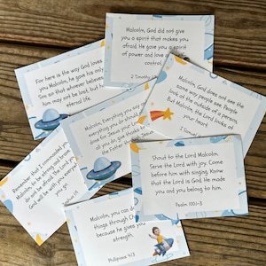 Schede di memoria delle Scritture personalizzate per bambini Schede di memoria dei versetti delle Scritture personalizzazione