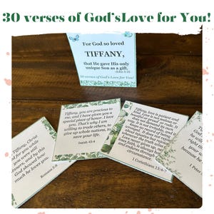 Carte biblique personnalisée avec Écriture personnalisée Dieu aimant les encouragements bibliques