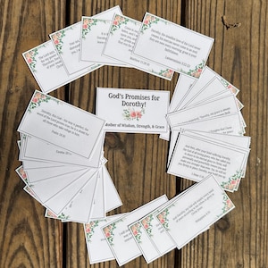 Regalo per la festa della mamma / Biglietti di auguri personalizzati per la mamma / 31 versetti biblici sulle promesse e l'amore di Dio / Porta biglietti in acrilico per regalo cristiano per la mamma