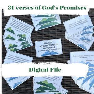 Digitale personalisierte Vatertagsschriftkarten für Papa Geschenk von Bibelversen der Gottesversprechen für Papa christliches Geschenk zum Ausdrucken