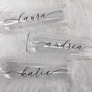 Name Champagne Flutes / Bridesmaid Champagne Flutes / Wedding Party Champagne Flutes / Stemless Champagne Flutes for Bridal Party / Bride