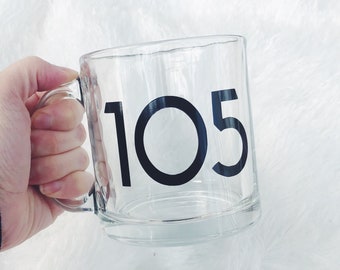 Personalized Roommate Mug: Custom Numbered Glass Mug, Roomie Gift