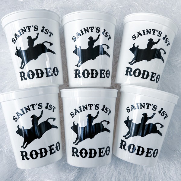 First Rodeo Birthday Party Cups / First Rodeo Decor / First Rodeo Birthday Party / First Rodeo Party Decor / Personalized First Rodeo Cups