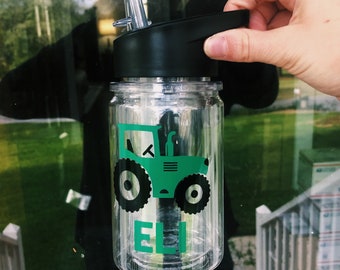 Tractor Water Bottle / Kids Tractor Water Bottle / Kids Tractor Tumbler / Tractor Cup / Boys Tractor Cup / Tractor Tumbler / Tractor Party