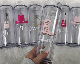 Personalized Nashville Bachelorette Party Tumblers: Western Theme Favors