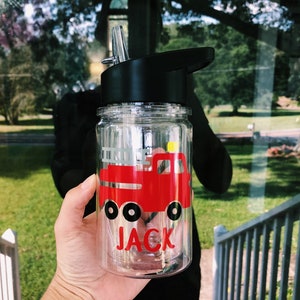 Firetruck Water Bottle / Kids Firetruck Water Bottle / Kids Firetruck Tumbler / Firetruck Cup / Boys Firetruck Cup / Firetruck Tumbler