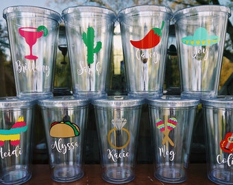 Mexico Bachelorette Party / Mexico Bachelorette Party Tumblers / Fiesta Themed Bachelorette Party / Taco Bout A Party / Nacho Average Bach