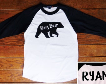 Camisa de oso de anillo // Camisa de oso de anillo personalizada // Camisa de portador de anillo // Camiseta de béisbol de portador de anillo // Regalo de portador de anillo // Propuesta de portador de anillo