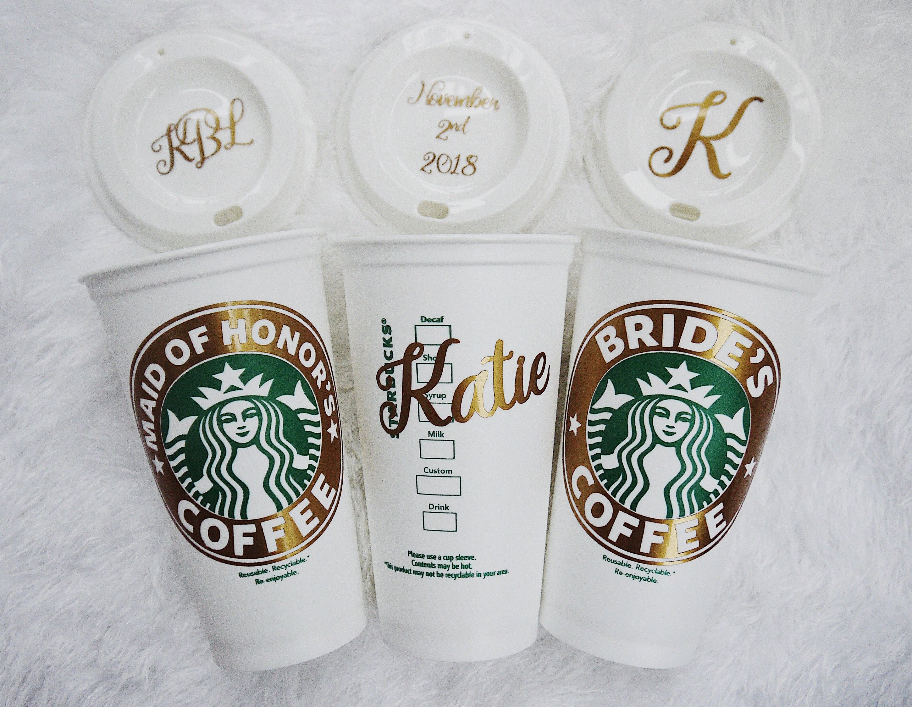 Bridal Party Starbucks Cups / Bridesmaid Starbucks Tumbler / MOH Starbucks  Tumbler / Bride Starbucks Tumbler / Bridesmaid Gift / Proposal - Etsy