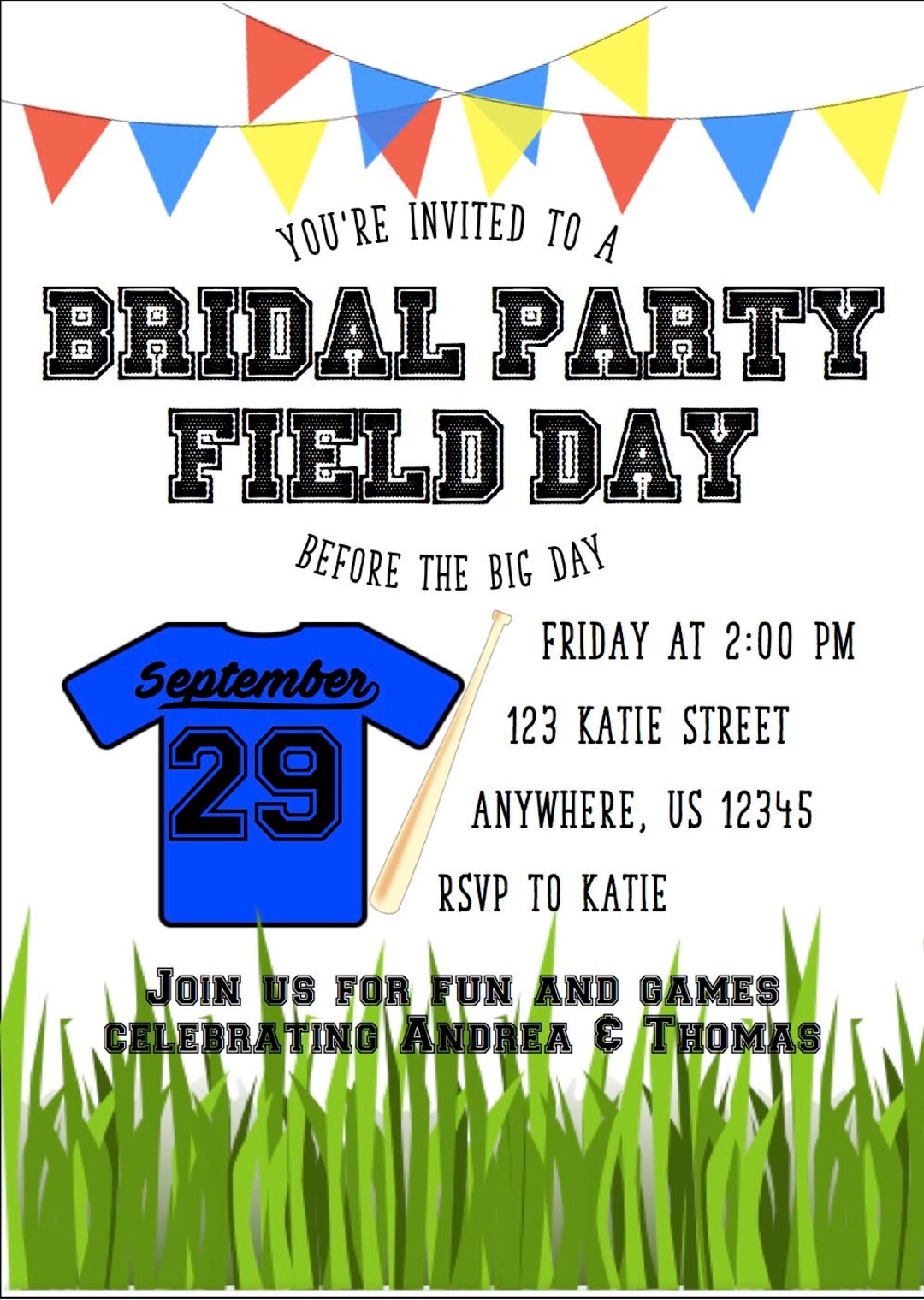 Bridal Party Field Day / Field Day Bridal Shower / Field Day Birthday